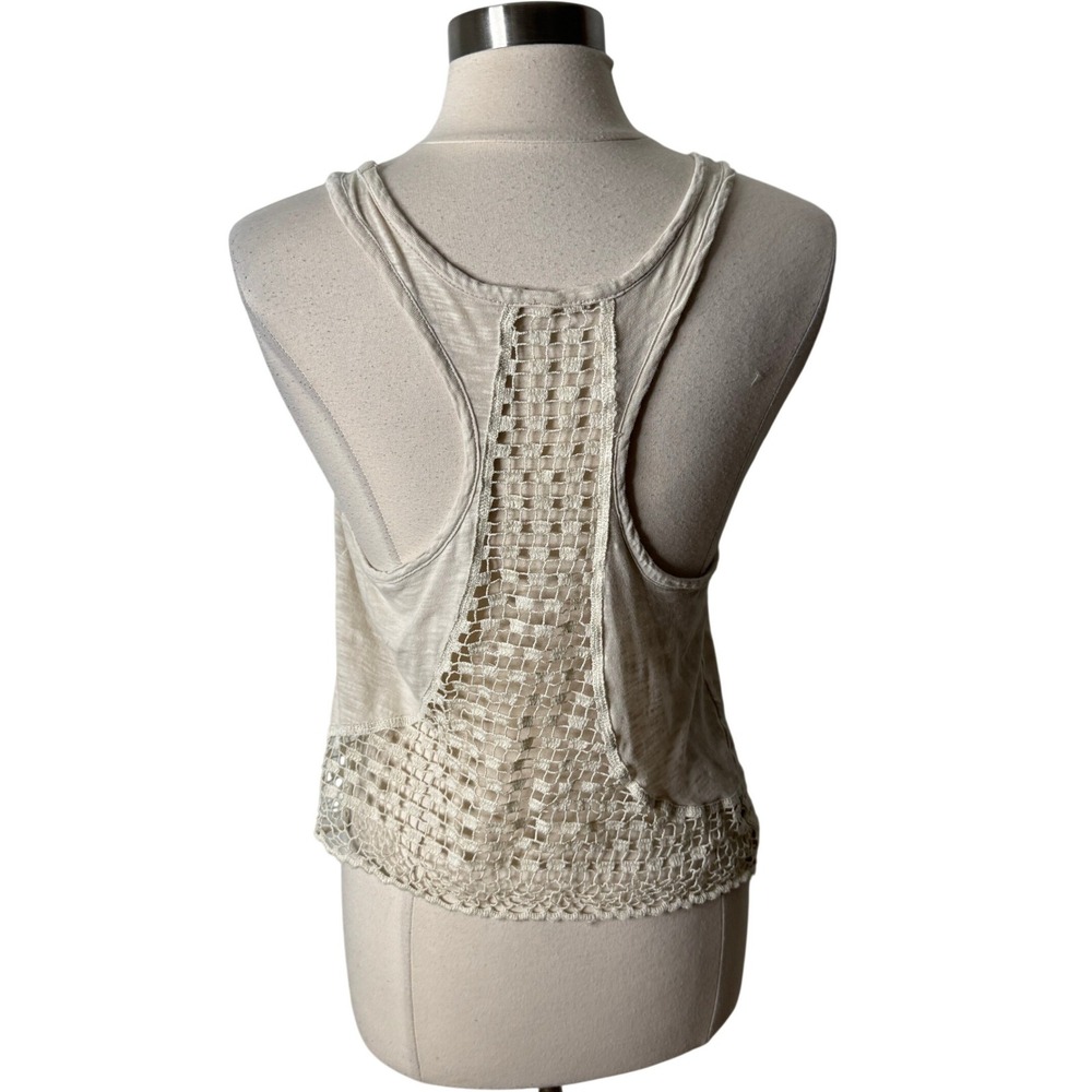 Urban Outfitters Y2K Crochet Lace Trim Back Racerback Tank Top Womens Small‎